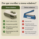 Mini Seladora de Embalagens Plásticas Recarregável