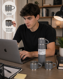 Kit Garrafa Térmica Gelarix Inox 500ml com 3 Xícaras Ideal para treino, viagem e uso diário