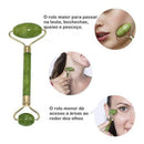 Kit massageador facial com pedra natural - Jade e Gua Sha