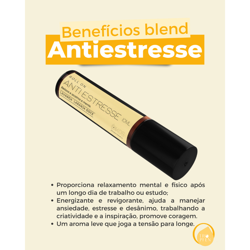 Blend Óleo Essencial Roll On Terapêutico Pronto para Uso Aromaterapia Tropfen- 10 mL
