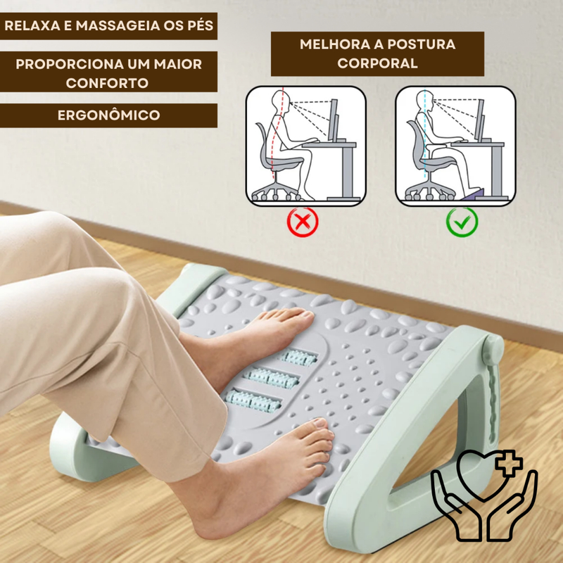Apoio De Pé Descanso Ergonômico Com Massageador Escritório