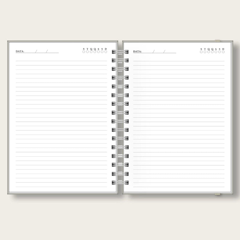 Caderno A5 Pautado - Detalhe em Hotstamp Dourado