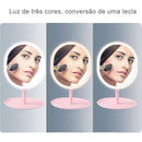 Espelho decorativo de mesa com LED - Redondo ou Quadrado