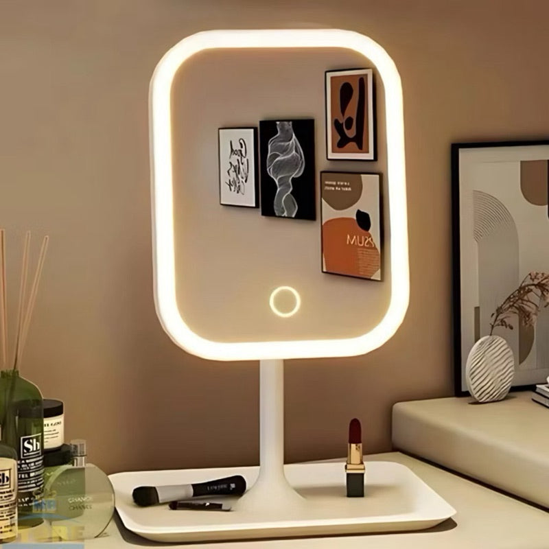 Espelho decorativo de mesa com LED - Redondo ou Quadrado