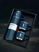 Kit Garrafa Térmica Gelarix Inox 500ml com 3 Xícaras Ideal para treino, viagem e uso diário