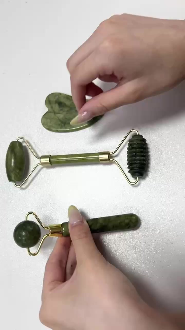 Massageador De Rolo De Jade Natural Para Rosto , Corpo , Costas , Pés , Massagem , Lifting Facial , Antirrugas