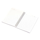 Caderno pautado com capa de plástico e mercador de elástico